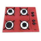 Fogão Cooktop 4 Bocas A Gás D&d Metal Vermelho Bivolt
