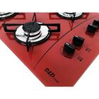 Fogão Cooktop 4 Bocas A Gás D&d Metal Vermelho Bivolt