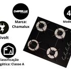 FOGÃO COOKTOP 4 BOCAS A GÁS MESA VIDRO BIVOLT CHAMALUX Cor: P