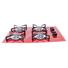 Fogão Cooktop 4 Bocas A Gás Safanelli Vermelho Fcv402 Bivolt