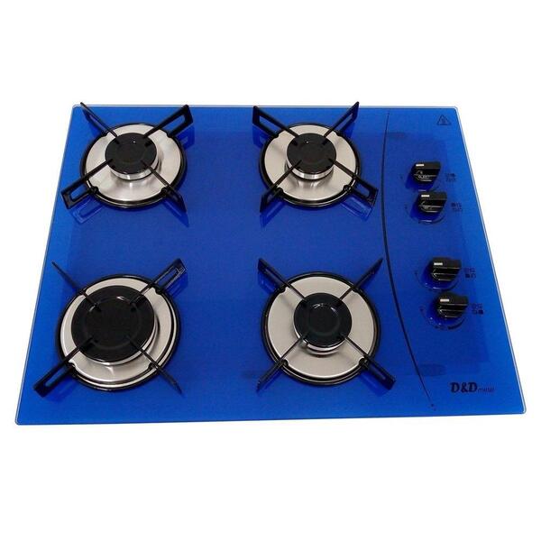 Fogão Cooktop 4 Bocas D&d Metal Mega Chama Ce04az Bivolt