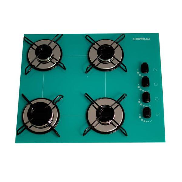 Fogão Cooktop 4 Bocas Ultra Chamas Verde Água Gás Natural