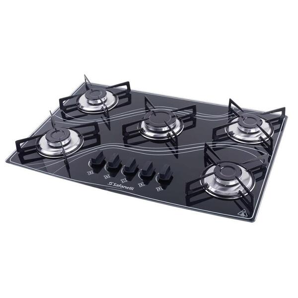 Fogão Cooktop 5 Bocas A Gás Safanelli Preto Fcl50 Bivolt