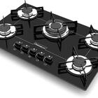 Fogão Cooktop 5 Bocas Tripla Chama Bivolt Chamalux - Preto