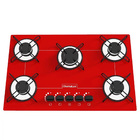 Fogão Cooktop 5 Bocas Vermelho + Forno De Eletrico 60 Litros