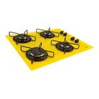 Fogão Cooktop A Gás 4 Bocas Amarelo Fornello Bivolt