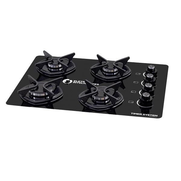 Fogão Cooktop A Gás 4 Bocas Sistema De Segurança E Tremp Ferr