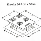 Fogão Cooktop A Gás Ultra Chama Chef 4 Bocas Bivolt Chamalux