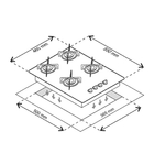 Fogão Cooktop A Gás Ultra Chama Chef 4 Bocas Bivolt Chamalux