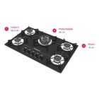Fogão Cooktop Chamalux 5 Bocas Tripla Chama Preto Bivolt