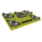 Fogão Cooktop Chapa 5bocas Tripla Chama 127/220v Mar Amarelo