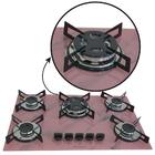 Fogão Cooktop Chapa 5bocas Tripla Chama 127/220v Marmo Rosa