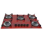 Fogão Cooktop Chapa 5bocas Ultra Chama 127/220v Mar Vermelho