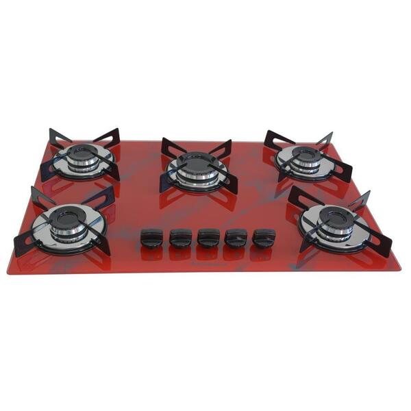Fogão Cooktop Chapa 5bocas Ultra Chama 127/220v Mar Vermelho