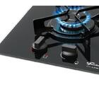 Fogao Cooktop Fischer 2q Fit Line Gas Mesa Vidro Preto Bivolt