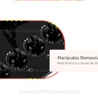 Fogão Cooktop V400 Preto 4 Bocas - Fogatti Inox