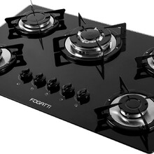 Fogão Cooktop V500 Tripla Chama Preto 5 Bocas Bivolt - Fogatt