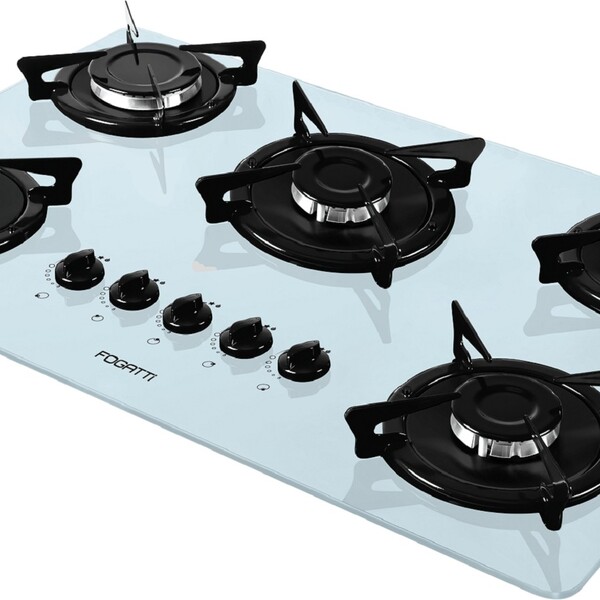 Fogão Cooktop V500x Branco 5 Bocas Bivolt - Fogatti Esmaltado