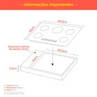 Fogão Cooktop V500x Branco 5 Bocas Bivolt - Fogatti Inox