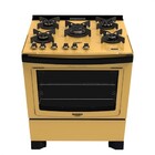 Fogão Dakolors Amarelo 5 Bocas Mesa de Vidro Dako Bivolt