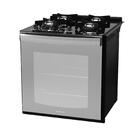 Fogão De Embutir 4 Bocas Preto Com Frente Em Vidro Espelhado