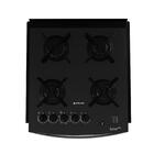 Fogão De Embutir 4 Bocas Preto Com Frente Em Vidro Preto E Me