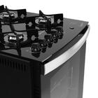 Fogão De Embutir 4 Bocas Preto Com Frente Em Vidro Preto E Me