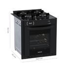 Fogao De Embutir 4 Bocas Venax Gaudi Prisma Vitreo Bl Preto G