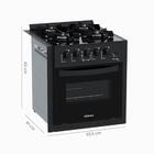 Fogao De Embutir 4 Bocas Venax Picasso Line Preto Fosco Gas G