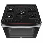 Fogão De Embutir 5 Bocas Preto Com Mesa De Vidro Dako Diploma