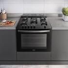 Fogão De Embutir 5 Bocas Preto Com Mesa De Vidro Dako Supreme