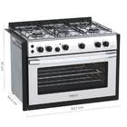 Fogao De Embutir 5 Bocas Venax Gaudi Platinum Gii Inox Gas Glp