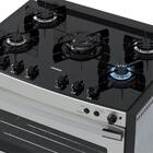 Fogao De Embutir 5 Bocas Venax Gaudi Platinum Vitreo Inox Gas