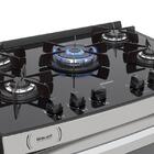 Fogao De Embutir 5 Bocas Venax Gaudi Platinum Vitreo Inox Gas