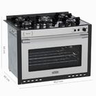 Fogao De Embutir 5 Bocas Venax Gaudi Platinum Vitreo Inox Gas