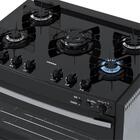 Fogao De Embutir 5 Bocas Venax Gaudi Platinum Vitreo Preto Ga