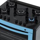 Fogao De Embutir 5 Bocas Venax Gaudi Prisma Vitreo Bl Azul Ga