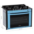 Fogao De Embutir 5 Bocas Venax Gaudi Prisma Vitreo Bl Azul Ga