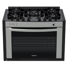 Fogao De Embutir 5 Bocas Venax Gaudi Prisma Vitreo Bl Inox Ga