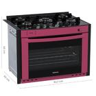 Fogao De Embutir 5 Bocas Venax Gaudi Prisma Vitreo Bl Pink Ga