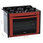 Fogao De Embutir 5 Bocas Venax Gaudi Prisma Vitreo Bl Vermelh