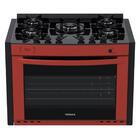 Fogao De Embutir 5 Bocas Venax Gaudi Prisma Vitreo Bl Vermelh