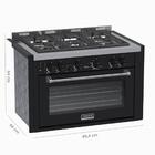 Fogao De Embutir 5 Bocas Venax Temis Preto Fosco Gas Glp