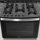 Fogão De Embutir Atlas 5 Bocas Preto Mesa De Vidro - Top Gour