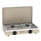 Fogao De Mesa 2 Bocas Venax Flamalar Tampa De Metal Bege Gas