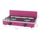 Fogao De Mesa 2 Bocas Venax Flamalar Vetro Pink Gas Glp