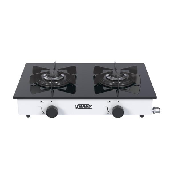 Fogao De Mesa 2 Bocas Venax Flamalar Vitreo Branco Gas Glp