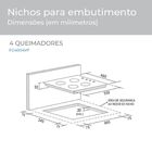 Fogão De Mesa Cooktop 4 Bocas Vidro Preto À Gás Suggar Bivolt