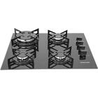 Fogão De Mesa Cooktop 4 Bocas Vidro Preto À Gás Suggar Fg4304