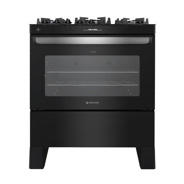 Fogão De Piso Atlas 5 Bocas Agile Up Glass